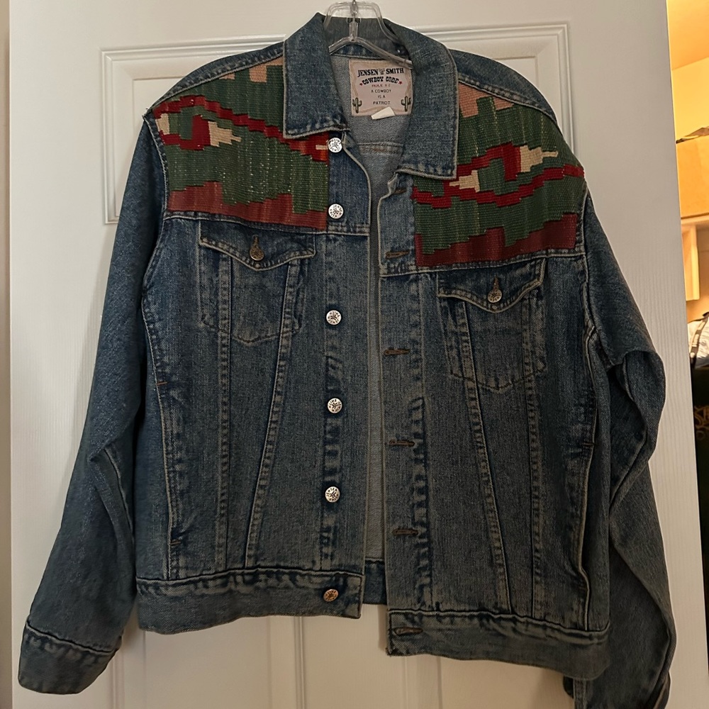 Vintage Jensen Smith Kilim Rug Denim Jacket